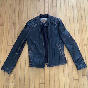 Real motorcycle style leather jacket (sheep skin) Size Small